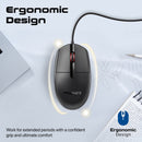 PROMATE Ergonomic Design Wired Optical Mouse - CM-1200