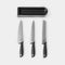 BRABANTIA Tasty+, Drawer Knife Block + Set of 3 Knives - Dark Grey