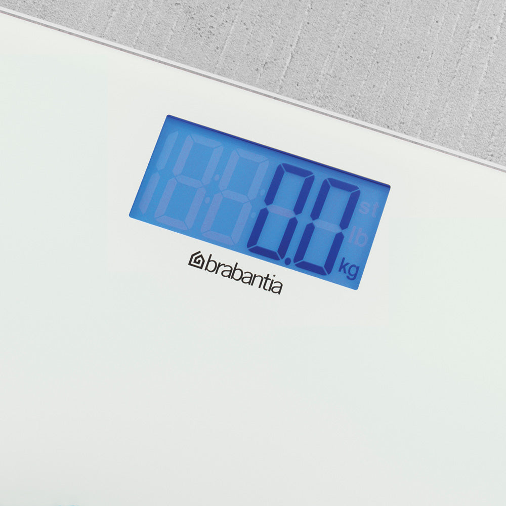 BRABANTIA Digital Bathroom Scales, Battery Powered, Glass - White - 48 – Online Shop In Mauritius