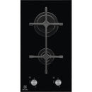ELECTROLUX 30cm Built-In Domino Gas Hob on Black Glass with 2 Burners & Cast Iron Support - EGC3322NOK - Incoming End Nov