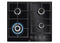 AEG 60cm Built-In Gas Hob on Glass with 4 Burners and Cast Iron Support with Heat Indicator - HKB64540NB