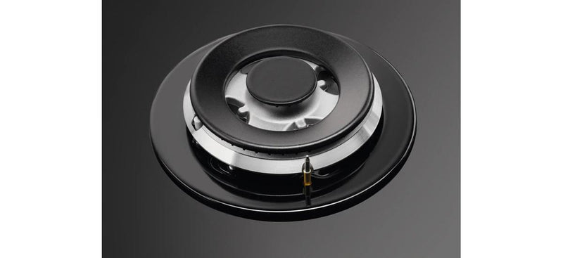 AEG 60cm Built-In Gas Hob on Glass with 4 Burners and Cast Iron Support with Heat Indicator - HKB64540NB