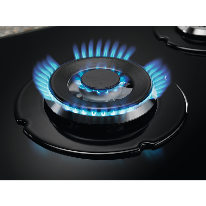 ELECTROLUX 90cm Built-In Gas on Glass Hob with 5 Burners and Cast Iron Support - KGG95375K