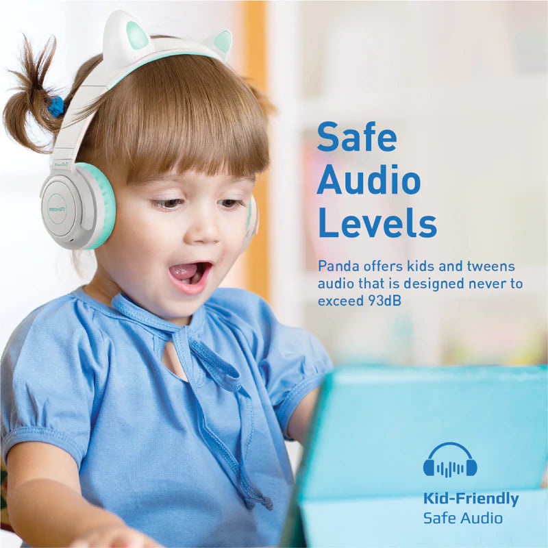 PROMATE KidSafe Kawaii Style Wireless Kids Headphone - PANDA.AQA