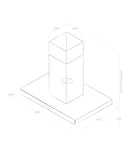 ELICA 90cm JOY ISLAND Stainless Steel + White Finish Island Hood - JOYISL-WHIX/A/90 - RL Exclusive