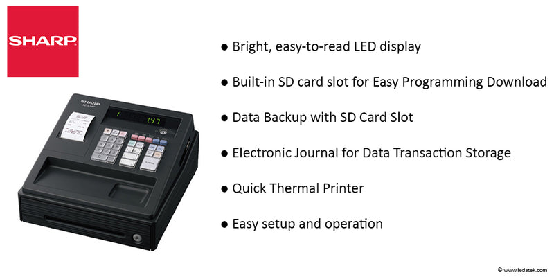 SHARP Entry Level Electronic Cash Register - XE-A137 + 2 x FREE Thermal Paper Rolls - Promo Till  30 June or Until stock last