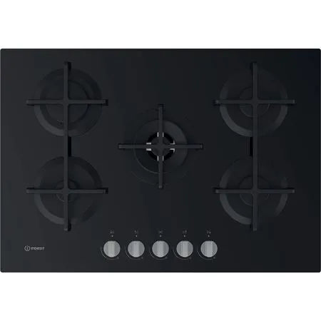 INDESIT 75cm Built in Gas Hob with 5 Burners -  ING72T/BK - RedLine Exclusive
