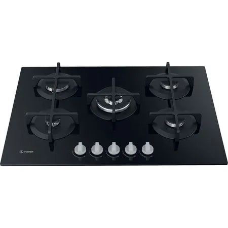 INDESIT 75cm Built in Gas Hob with 5 Burners -  ING72T/BK - RedLine Exclusive