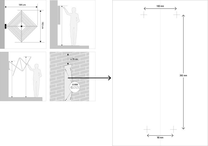 BRABANTIA 24m WallFix with Protection Cover Metallic Grey - 375842