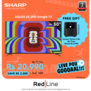 SHARP 50" AQUOS 4K UHD Google TV - 4T-C50FJ1NX - Get a Instant Vortex 3.8L Air Fryer (Till Stock Last) - LEVE POU GOOOAAL!!! Till 22 June