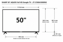 SHARP 50" AQUOS 4K UHD Google TV - 4T-C50FJ1NX - Promo Till 20 July