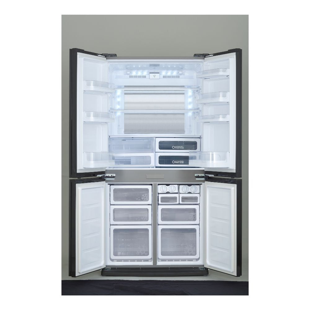 SHARP 724L/605L French 4 Doors Inverter Refrigerator Inox SJFE87VS Online Shop In Mauritius
