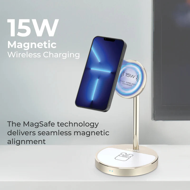 PROMATE 3-in-1 Magsafe Wireless Charger with 15W Magsafe, 5W Qi & 20W PD USB-C - AURABASE-PD20.UK -  New Arrival