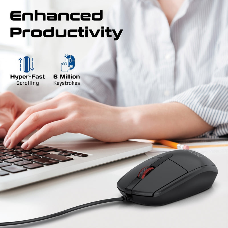 PROMATE Ergonomic Design Wired Optical Mouse - CM-1200