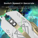 VERTUX Ergonomic Wired Gaming Mouse with 6 Programmable Buttons & RGB Back-light, White/Gold - DRAGO.WT/GD - Last Unit