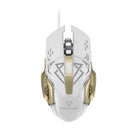 VERTUX Ergonomic Wired Gaming Mouse with 6 Programmable Buttons & RGB Back-light, White/Gold - DRAGO.WT/GD - New Arrival