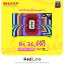SHARP 75" AQUOS 4K UHD Google TV - 4T-C75FJ1NX - Promo Till 20 July