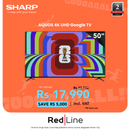 SHARP 50" AQUOS 4K UHD Google TV - 4T-C50FJ1NX - Promo Till 20 July