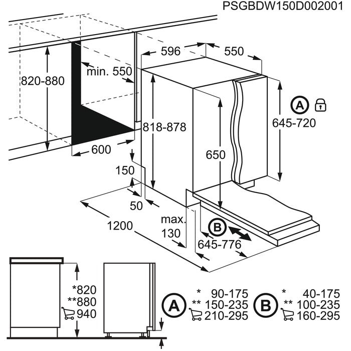 ELECTROLUX 300 series Built-In Fully Integrated 13 Place Setting Dishwasher - EEA17200L