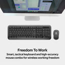 PROMATE Ergonomic Wireless Keyboard & Mouse Combo with USB-A/USB-C Dongle, Black/English - PROCOMBO-6.BK/EN