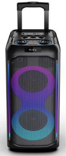 SHARP 50W RMS Portable Rechargeable Bluetooth Party Speaker with Free Microphone, Luggage-Style Handle and Wheels! - PS-935