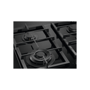 AEG 60cm Built-In Gas Hob on Black Glass with 4 Burners & Cast Iron Support - HKB64341NB - In Stock