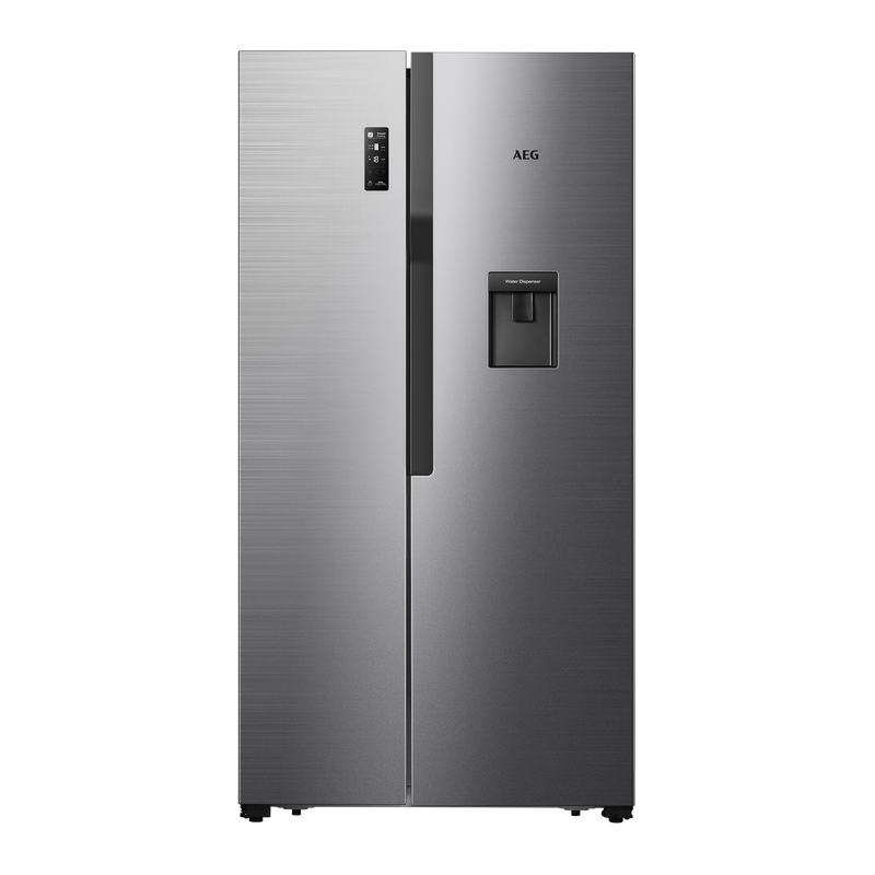 AEG 508L A+ Freestanding Side by Side Stainless Steel Refrigerator with Water Dispenser - RXB57011NX - Pre Xmas Sales Till 15 Dec