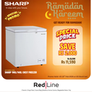 SHARP 190L/140L Chest Freezer White - SCF-K190XJ-WH2 - Ramadan Promo Till 15 Feb - Till Stock Last
