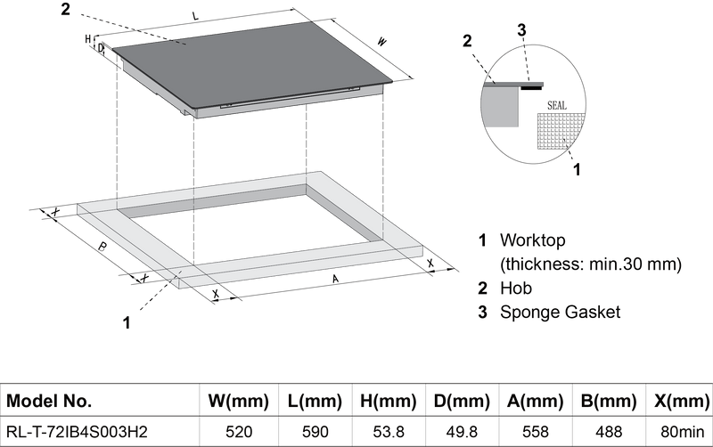 REDLINE 60cm Built-In Induction Hob - RL-T-72IB4S003H2-BB - Incoming 0 ...