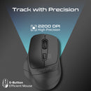 PROMATE 2.4GHz Ergonomic 2200 DPI Silent Click Wireless Mouse - SAMIT