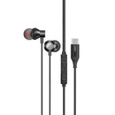 PROMATE Ergonomic In-Ear USB-C Wired Stereo Earphones - SILKEN-C.BLACK