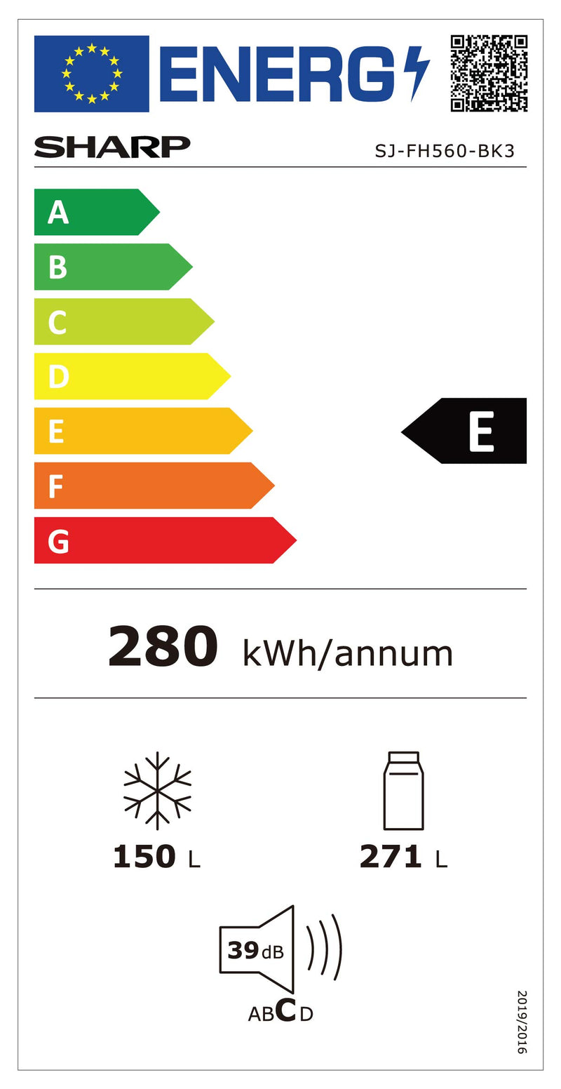 SHARP 645L/521L Inverter French 4 Doors Refrigerator - SJ-FH560-BK3 - Winter Promo - Till 30 Sep.