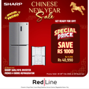 SHARP 560L/401L Inverter French 4 Doors Refrigerator - SJ-FH560-HS3 - CNY Promo Till 28 Feb - Till Stock