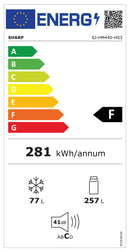 SHARP 440L/334L F Top Mount Refrigerator 2 Door Inox No Frost - SJ-HM440-HS3