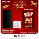 SHARP 655L/521L Inverter Side by Side Black Glass Refrigerator - SJ-X655-BK3 - CNY Promo Till 28 Feb - Till Stock Last