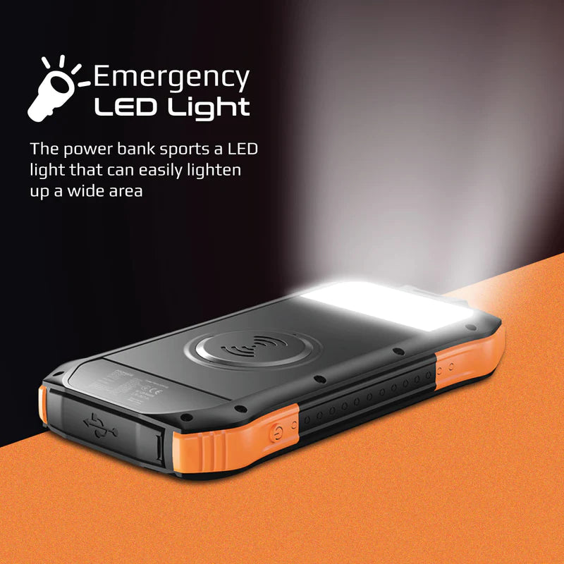 PROMATE 10000mAh Rugged EcoLight™ Solar Power Bank - SOLARTANK-10PDQI