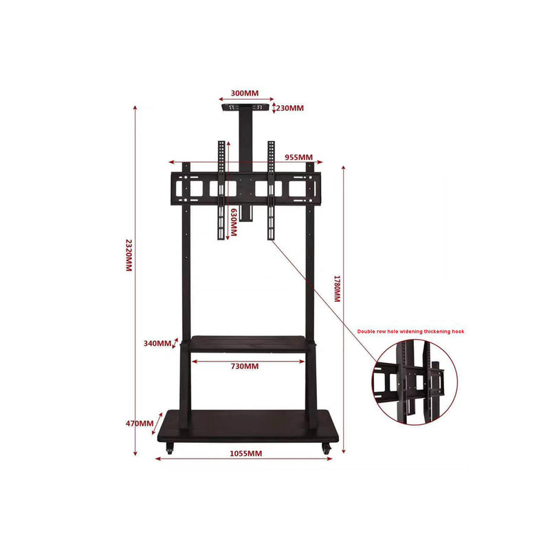 REDLINE V-STAR Trolley Movable TV Stand Bracket | 55″-98″ LCD & LED - ST-1800