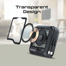 PROMATE Transparent 15W MagSafe Compatible Wireless Charging Power Bank with AC Charger - TRANSMAG-20PRO.BLACK - New Arrival