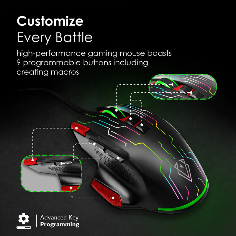 VERTUX Superior Quick Performance Wired Gaming Mouse - Kryptonite - New Arrival