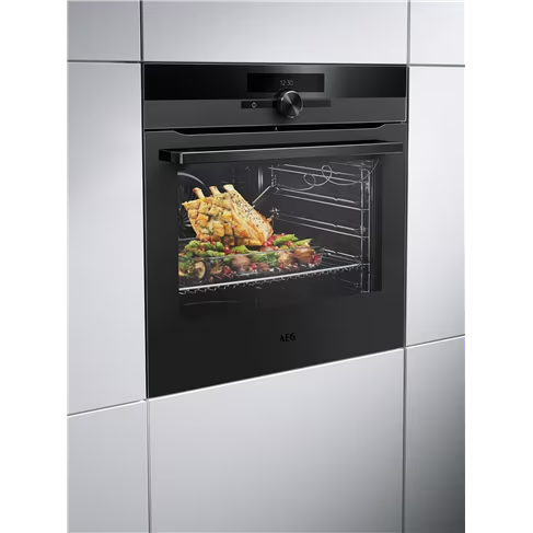 AEG 77L SenseCook Pyroluxe™ Oven, Matte Black 60cm - BPK94733PT - Limited Stock