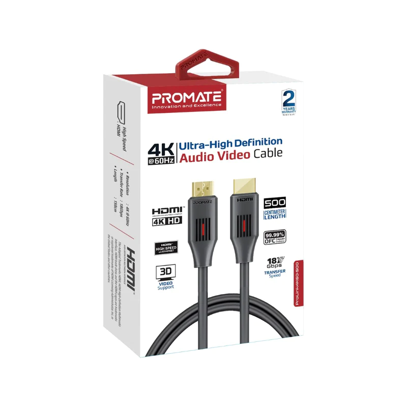 PROMATE HDMI(M) TO HDMI(M) 3D 4K@60HZ UltraHD 5Mt - PROLINK4K60-500