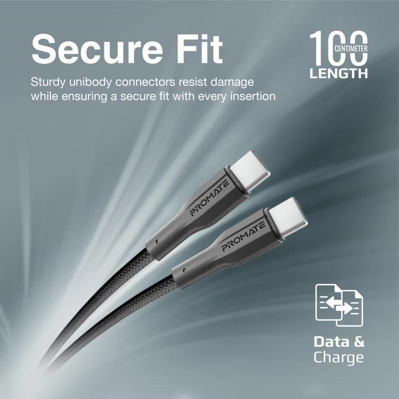 PROMATE High Tensile Strength Data & Charge USB-C Cable - XCORD-CC
