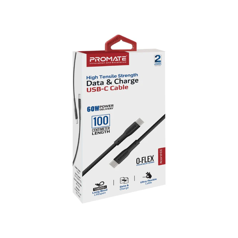 PROMATE High Tensile Strength Data & Charge USB-C Cable - XCORD-CC
