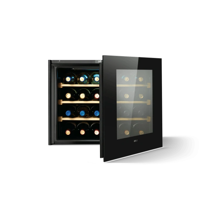 ELICA 60cm 24 Bottles Veritas BI24 Built-In Black Gloss Wine Cabinet - VERITAS/BI24/BL