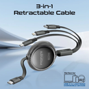 PROMATE 3-in-1 Ultra-Fast Retractable Multi-Connector Cable - TrioCord-R - New Arrival