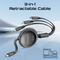 PROMATE 3-in-1 Ultra-Fast Retractable Multi-Connector Cable - TrioCord-R - New Arrival