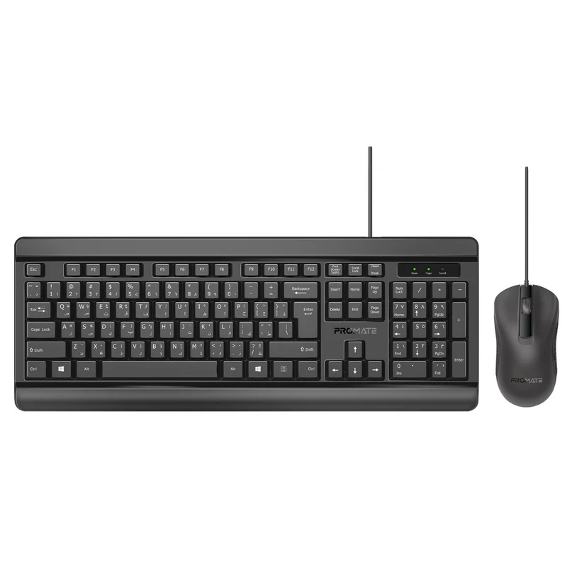 PROMATE Quiet Keys Wired Keyboard and 1200 DPI Mouse - Combo-CM6 - Incoming In August