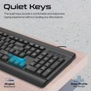 PROMATE Quiet Keys Wired Keyboard and 1200 DPI Mouse - Combo-CM6 - Incoming In August