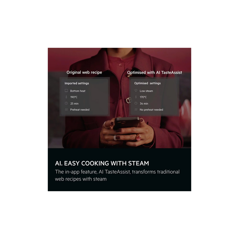 AEG 70L 8000 Meal Assist with SteamPro With Steam Cleaning Built-in Oven - NBB8S731AT