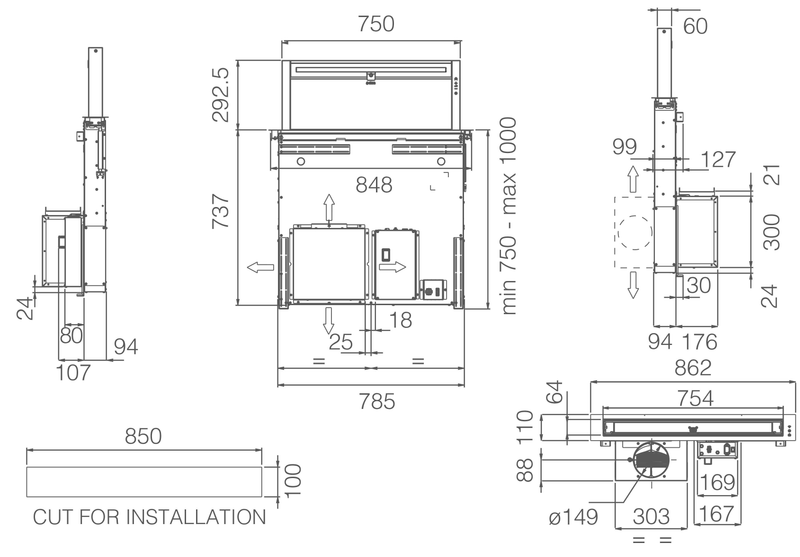 ELICA 90cm Downdraft Cooker Hood - GETUP-IX/A/90 - Incoming in December - Pre-Order Now!!!
